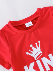 Crown Print T shirt & Shorts Boys 2pcs Set