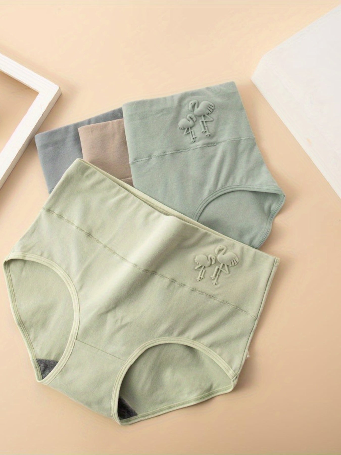 4pcs Crane Pattern Briefs Women's Lingerie Underwear