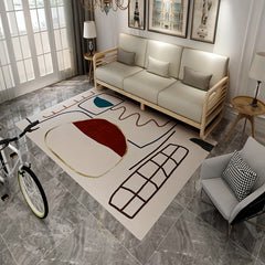 Nordic Geometric Area Rug Soft Non Slip Carpet Living Room Bedroom Easy Clean