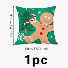 Gingerbread Man Short Plush Pillowcase for Christmas Party
