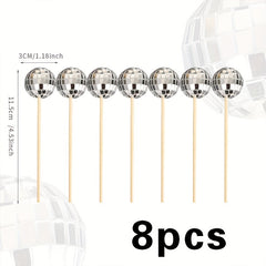 8pcs 3 0cm Disco Balls Cake Decoration Disco Party Decoration