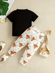 Baby Boys Cow Print T shirt & Anti-mosquito Pants Set