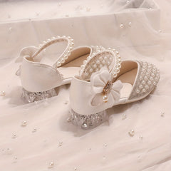 Plaid Princess Shoes with Bowtie Hook Low Heel Sandals