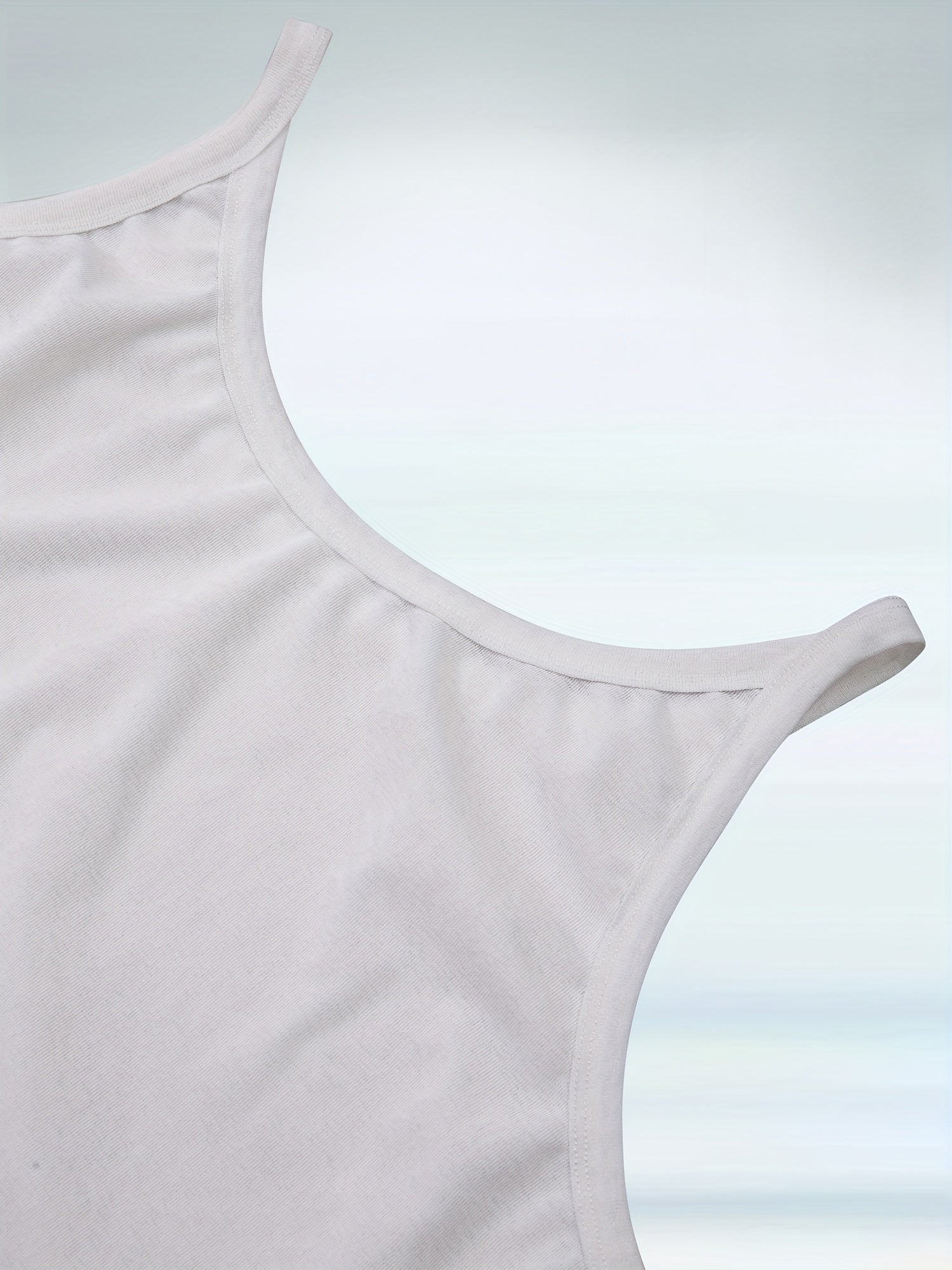 Plus Size Basic Cami Top Plain Round Neck Thin High Stretch Cami