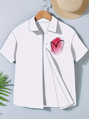 Girls Heart Graphic Short Sleeve Shirt for Summer