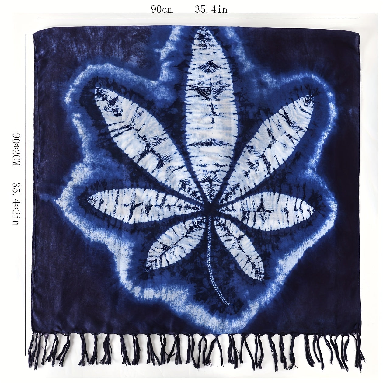 Tie Dye Tassel Scarf Vintage Print Shawl Boho Headwraps