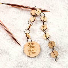 Single Chain Wooden Knit Counting Buckle Stitch Marker 1-10