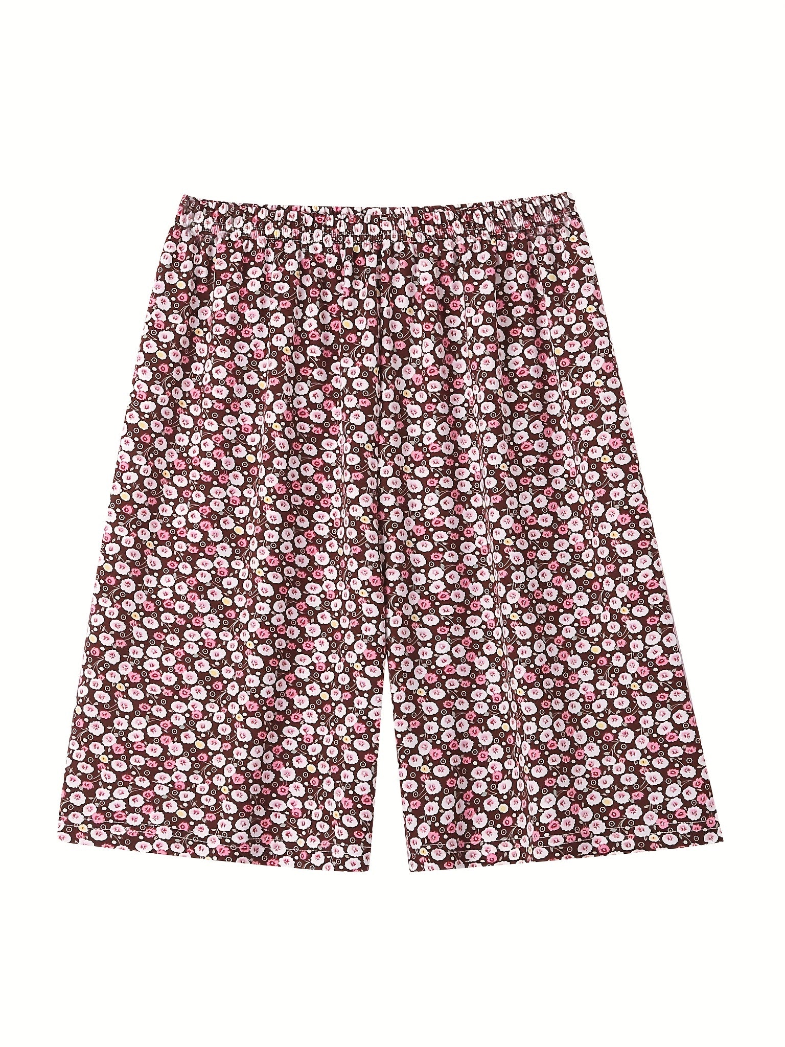 2 Pack Plus Size Pajama Bottoms Set Floral Print High Stretch