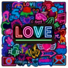 50Pcs Neon Lover Graffiti Stickers Waterproof DIY Toy