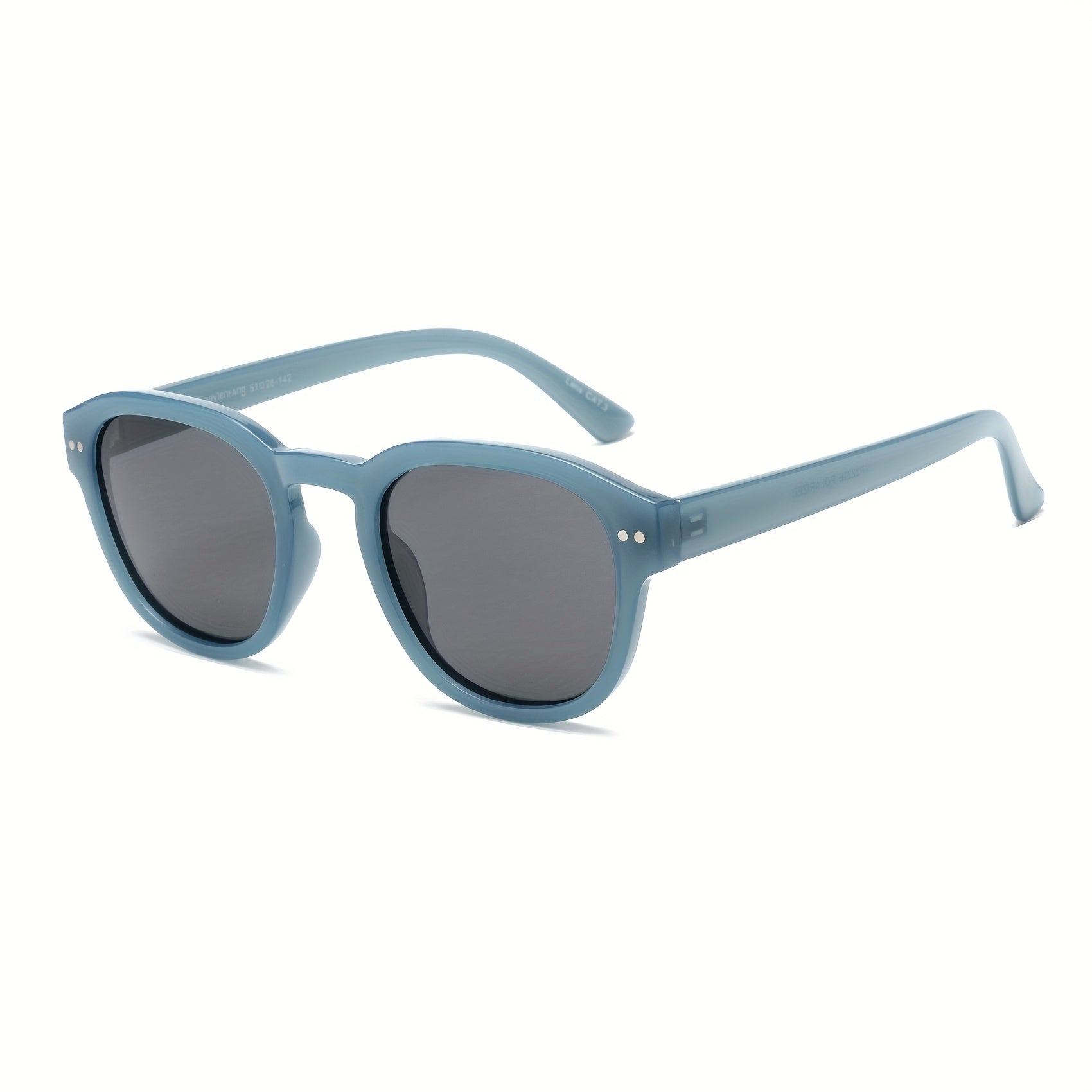 OUWEN Polarized Round Sunglasses Milky/Smoke UV400 Protection VF2221E