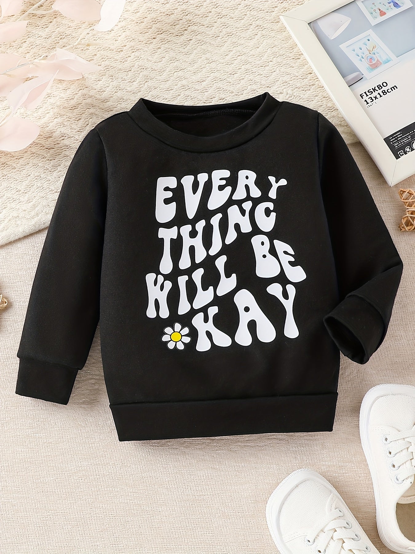 Newborn Baby Letter Print Long Sleeve Sweatshirt Round Neck Pullover
