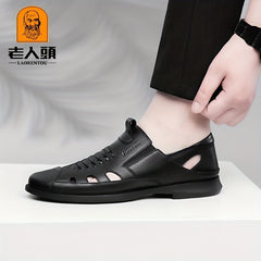 LAORENTOU Men's Leather Casual Shoes Spring And Summer