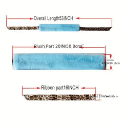 Leopard Print Faux Fur Lace Up Scarf Warm Windproof Neck Wrap For Women