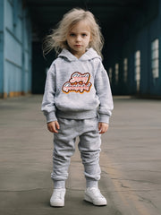 Girls 2pc Alphabet Hooded Sweatshirt & Sweatpants Set
