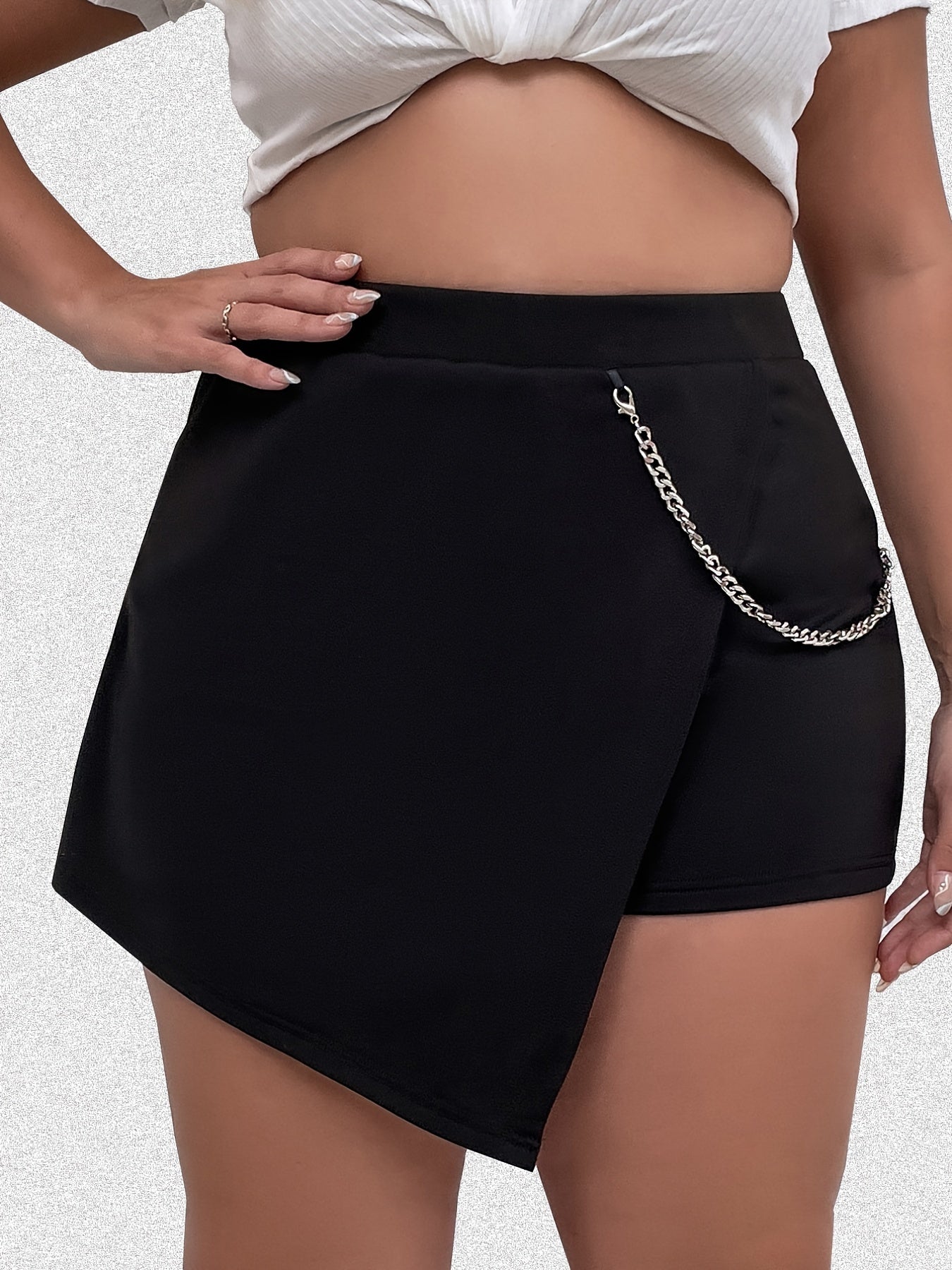 Y2K Skort Women's Plus Metal Chain Decor Skort