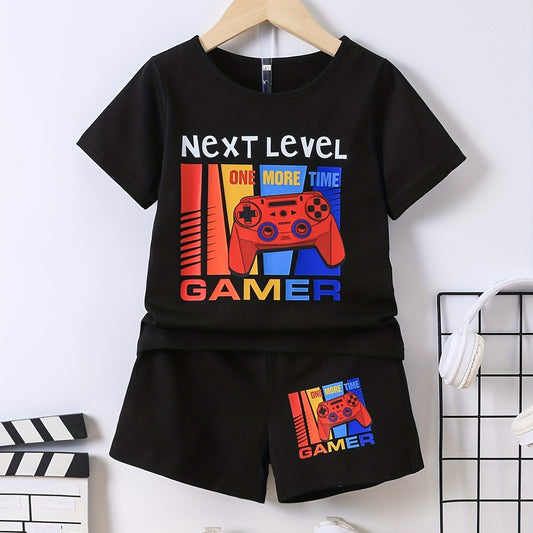 Boys Next Level Gamer Graphic T-shirt & Shorts Summer Outfit Set