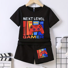 Boys Next Level Gamer Graphic T-shirt & Shorts Summer Outfit Set