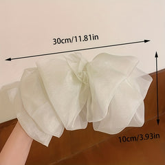Chiffon Spring Clip Ponytail French Bow Barrette Hair Bows for Women