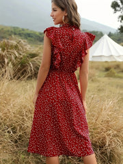 Women's Chiffon Floral Print Ruffle A-line Sundress