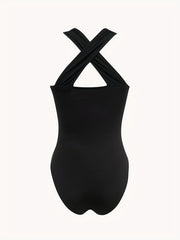 Sexy Criss Cross Neck Bodysuit Sleeveless
