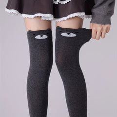 3 Pairs Cartoon Thigh High Socks Over The Knee Socks Women's Stockings