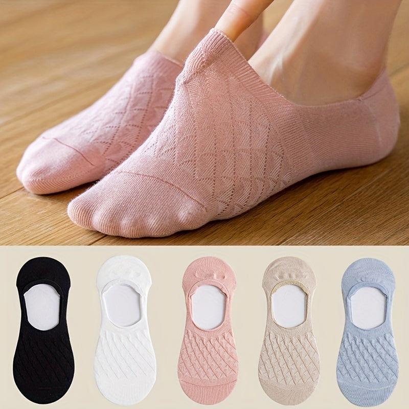 5 Pairs Argyle Print Low Cut Ankle Socks Women's Stockings