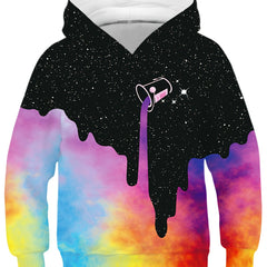Colorful Starry Night 3D Print Boys Hooded Sweatshirt