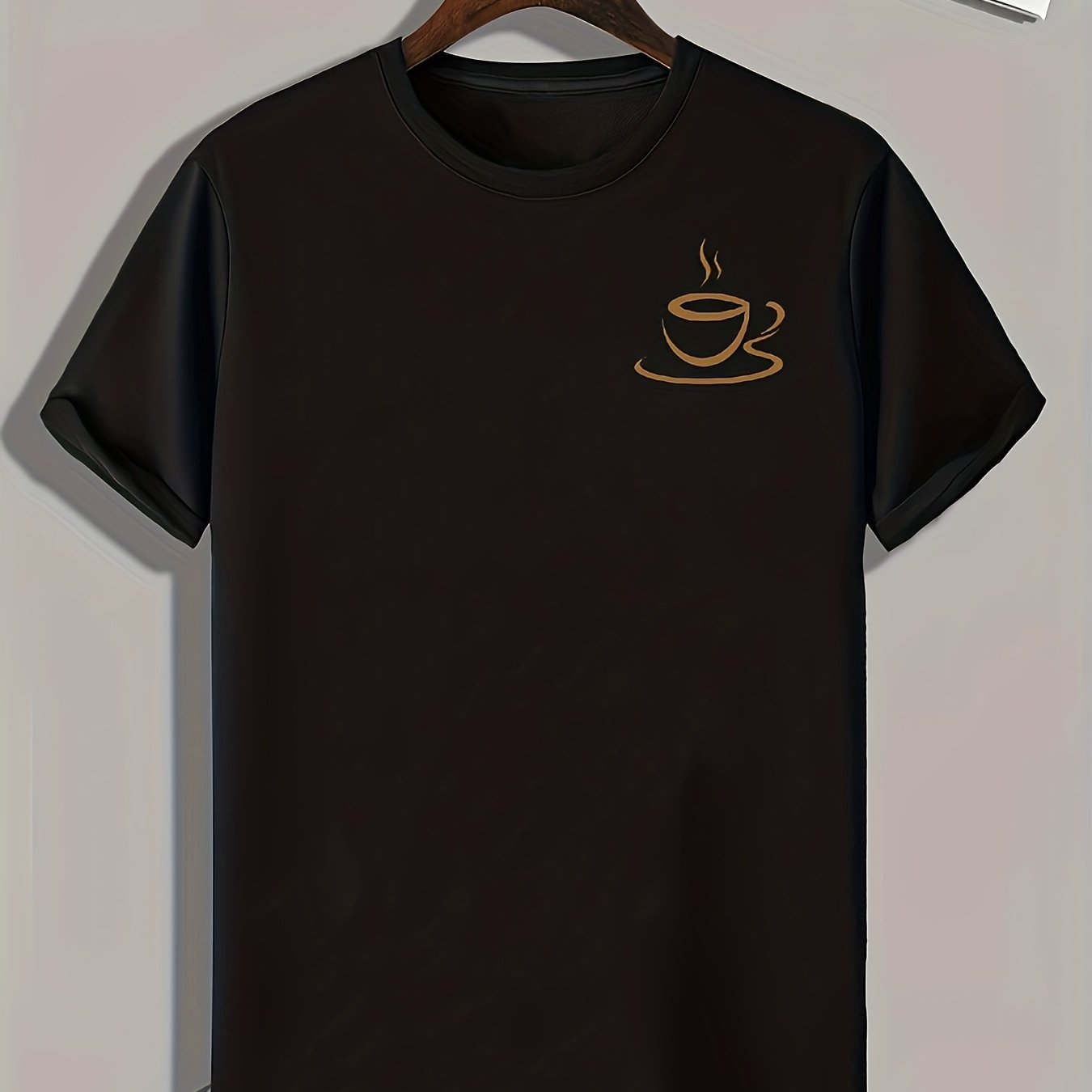 Men's Coffee Print Tee Outdoor Summer T-shirt