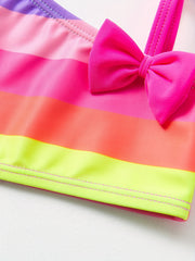 Toddler Girls Colorful Striped Bikini Tankini Swimsuit Set
