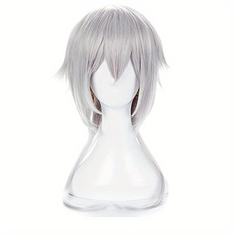 Anime Cosplay Silver Gray Men's Wig Full Head Cover