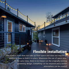 2pcs String Light Poles for Hanging Lights on Patio Fence Wall Garden