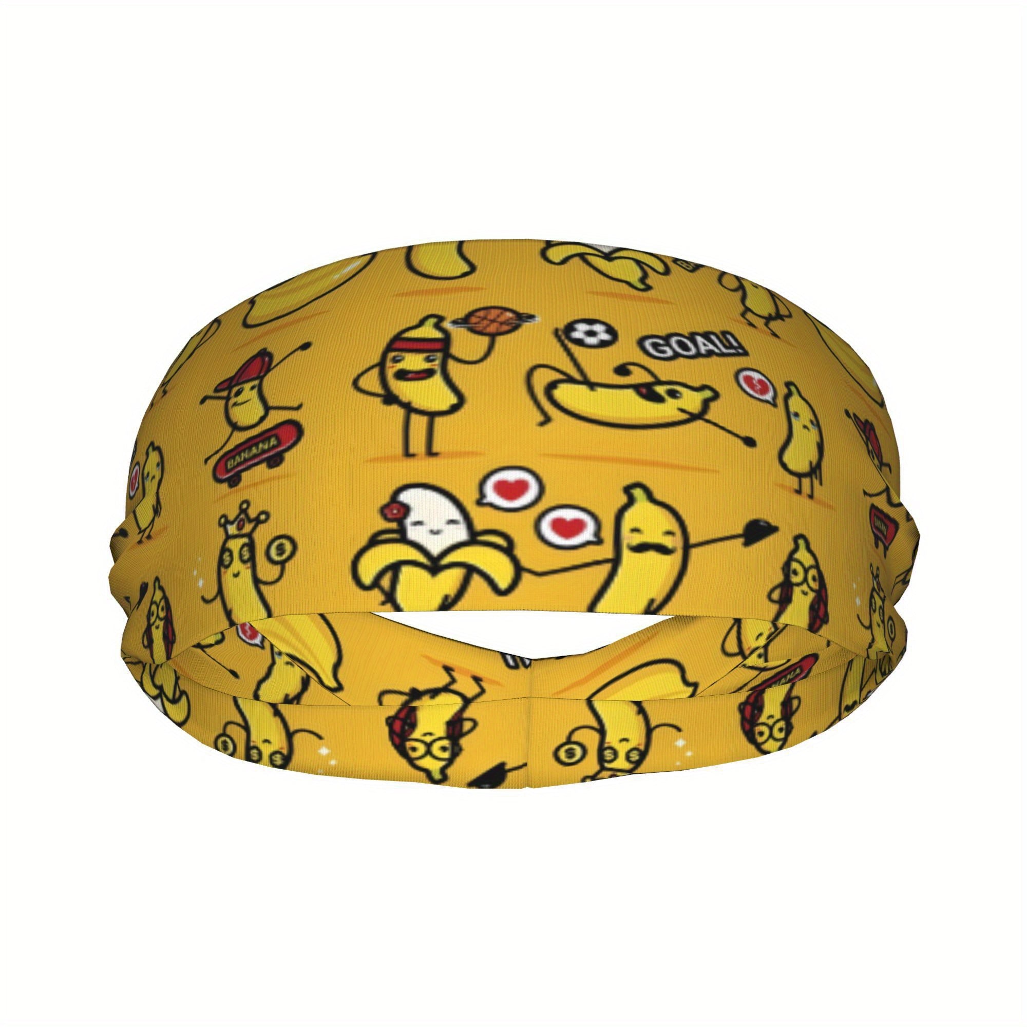 Banana Sports Headband Sweat Wicking Stretchy Polyester for Yoga Gym Running