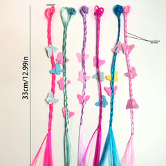 6pcs Y2K Braided Wig Hair Claw Clips Butterfly Decor Girls Hair Accessories