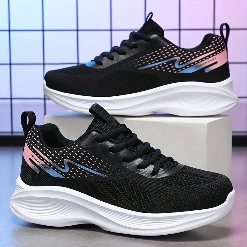 Women's Breathable Running Sports Shoes Thick Bottom Lace Up Sneakers