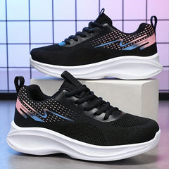 Women's Breathable Running Sports Shoes Thick Bottom Lace Up Sneakers