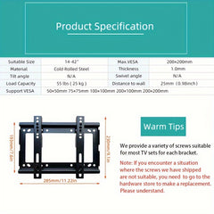 TV Wall Mount 14-85 Inch LED LCD Plasma Flat Screen TV Bracket VESA 600x50