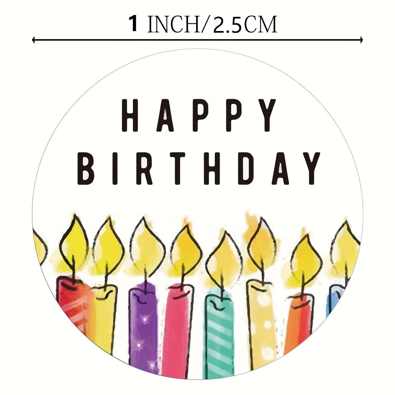 500 Happy Birthday Stickers Roll Office Stationery Decoration Labels