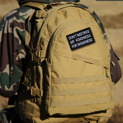 Kindness Not Weakness Morale Patch w/ Hook & Loop for Uniforms Vests Backpacks