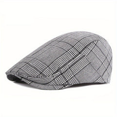 Men's Checkered Beret Duck Tongue Cap
