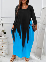 Ombre Long Sleeve Maxi Dress
