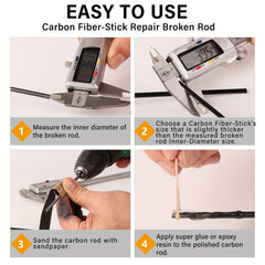 DOVESUN Lure Fishing Rod Repair Kit Carbon Fiber Stick Fishing Rod Accessories