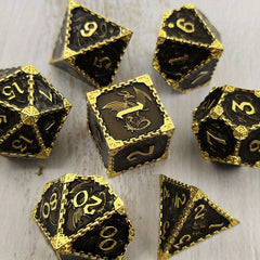 Heavy Metal Polyhedral Dice Set for RPGs MTG Pathfinder