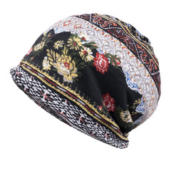 Retro Style Floral Printed Sun Hat Headwrap