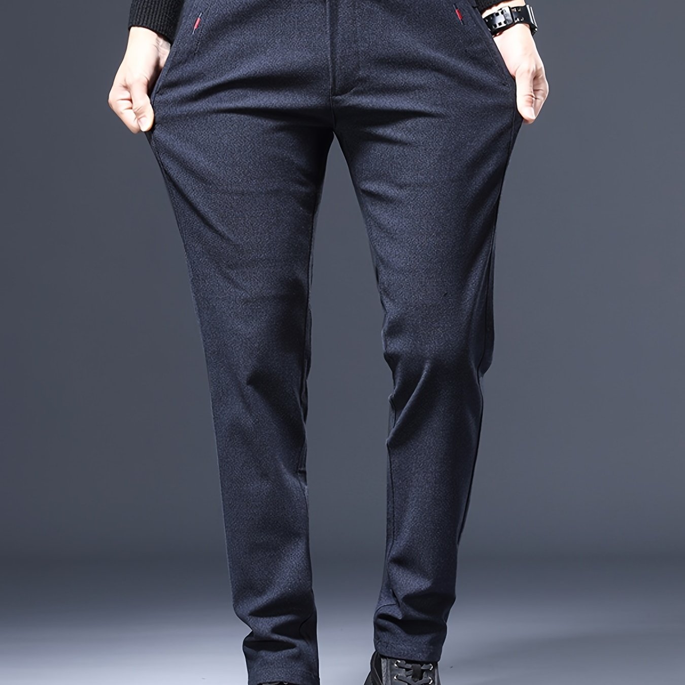 Men's Slim Stretch Business Casual Pants Straight Leg