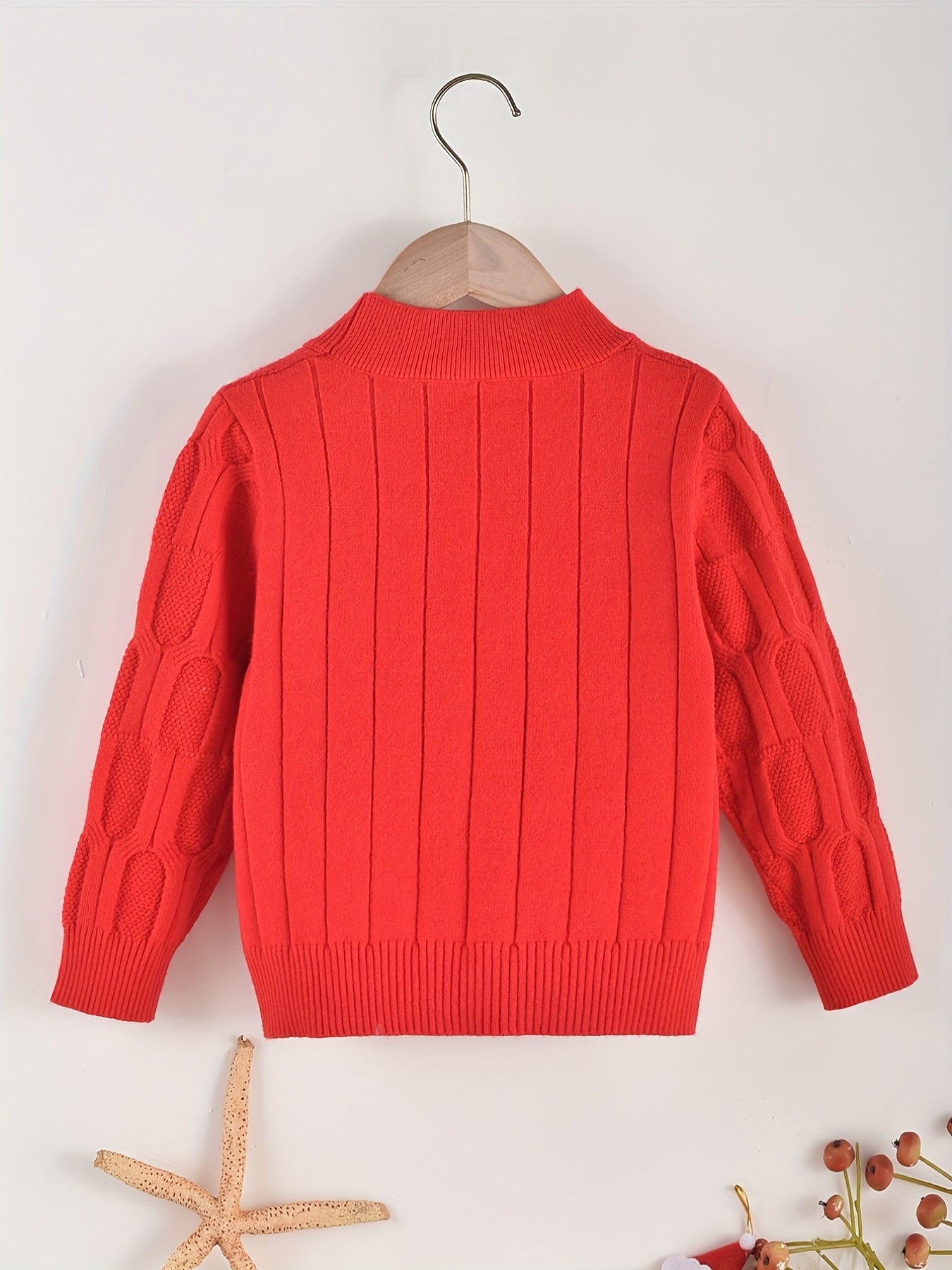 Girls' Christmas Tree Knitted Pullover Sweater Crew Neck Warm Top