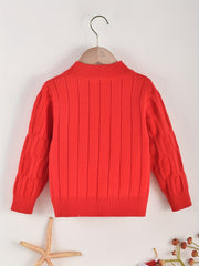 Girls' Christmas Tree Knitted Pullover Sweater Crew Neck Warm Top