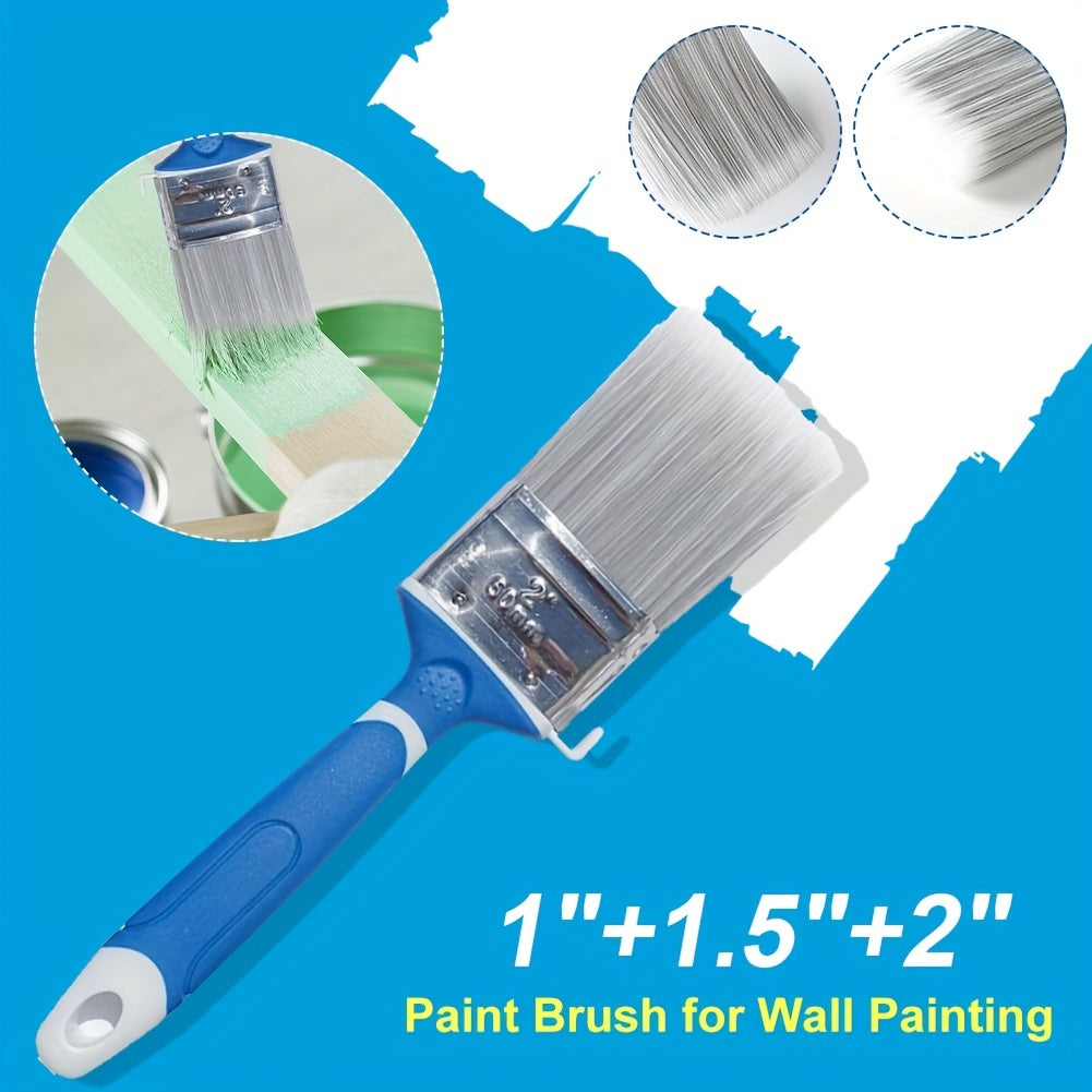 1pc Rubber Handle Paint Brush 1-2 Inch for Wall Stains Varnish Coating