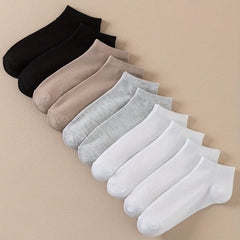10 Pairs Ribbed Short Socks Soft Low Cut Ankle Socks Women's Stockings