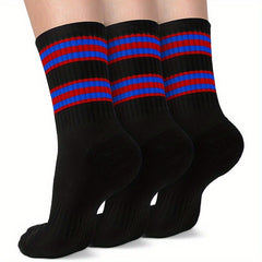 3 Pairs Non Slip Compression Crew Socks for Outdoor Activities