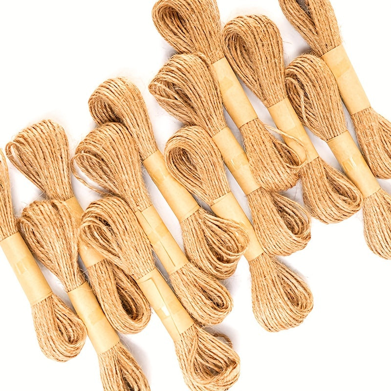 12pcs Colorful Hemp Rope DIY Handwoven Photo Clip Jute Rope 1mm 10m